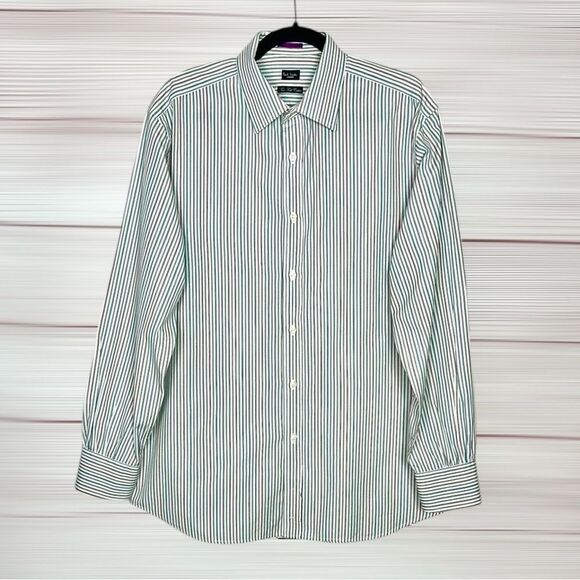 Paul Smith London Cotton Shirt Button Down White Striped Made in Italy 16,5 (42) - Picture 4 of 13